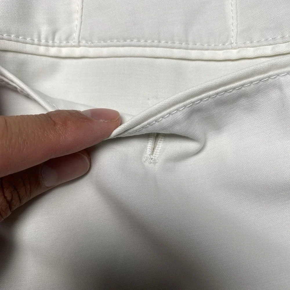 Loro Piana Pants 48 (34x29) Cotton Blend Flat Front White Quiet Luxury FAE8346